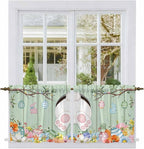Easter Kitchen Tier Curtains 24 Inch Long 2 Panel Set, Rod Pocket Cafe Small - Image 2
