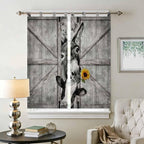 Funny Farm Animals Living Room Curtains 84 Inch Length, Window Curtains Tab Top - Image 2
