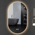 Irregular Bathroom Mirror with 3 Colour LED Light, Wall Mounted Makeup Mirror by YUGXTH