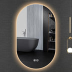 Irregular Bathroom Mirror with 3 Colour LED Light, Wall Mounted Makeup Mirror by YUGXTH