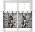 Funny Farm Animals Kitchen Curtains 24 Inch Length, Small Window Curtains Tab by Unknown