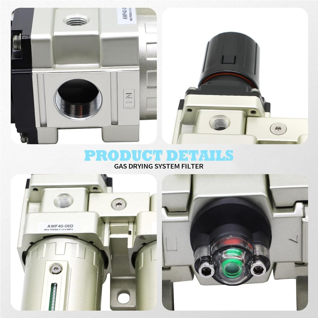 3/4" NPT Industrial Grade 4 Stage Gas Drying System Auto Drain