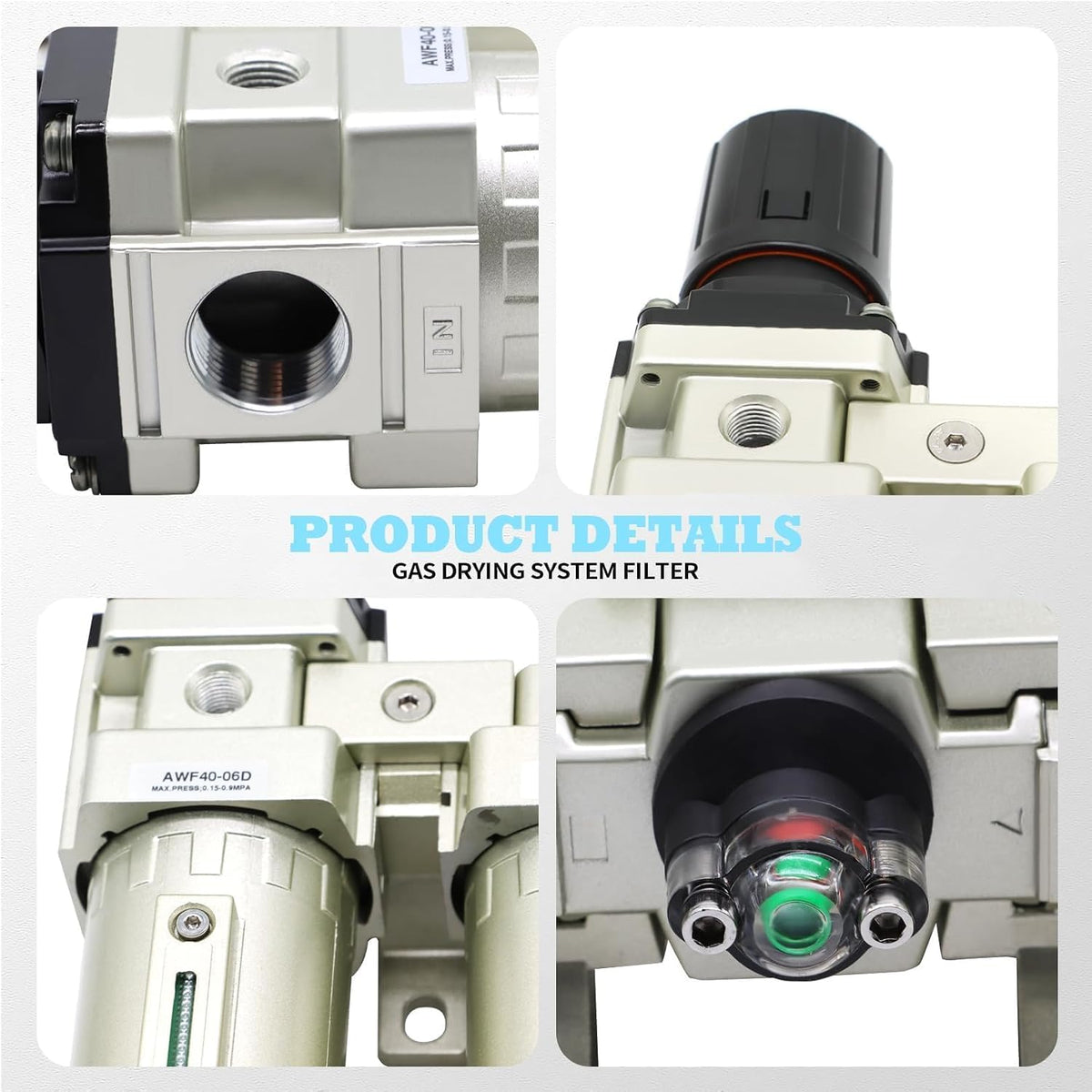 3/4" NPT Industrial Grade 4 Stage Gas Drying System Auto Drain