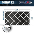BNX TruFilter 14x24x1 MERV 12 Odor Defense AC Furnace Air Filter - Image 2