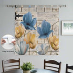 Blue Yellow Tulips Living Room Curtains 84 Inch Length, Window Curtains Tab Top - Image 4