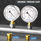 MEANLIN MEASURE -30inHG~0Psi Vacuum Gauge Stainless Steel 1/8" NPT 2" FACE DIAL - Image 3