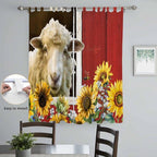 Sheep Flowers Living Room Curtains 84 Inch Length, Window Curtains Tab Top - Image 4