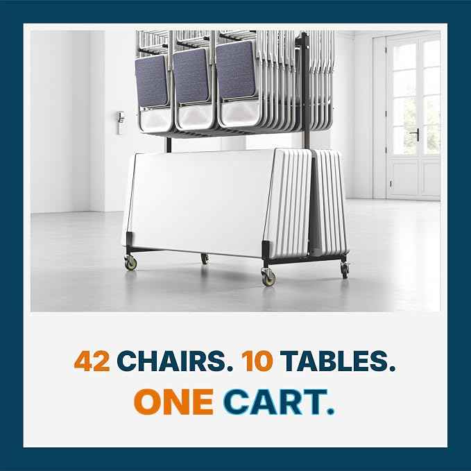 OEF Furnishings OEF42 Series Folding Table & Chair Cart, Heavy Duty Industrial