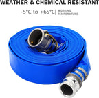 DAVCO 1.5" ID × 100 ft Pool Backwash Hose, Heavy Duty Reinforced Blue PVC Lay - Image 4