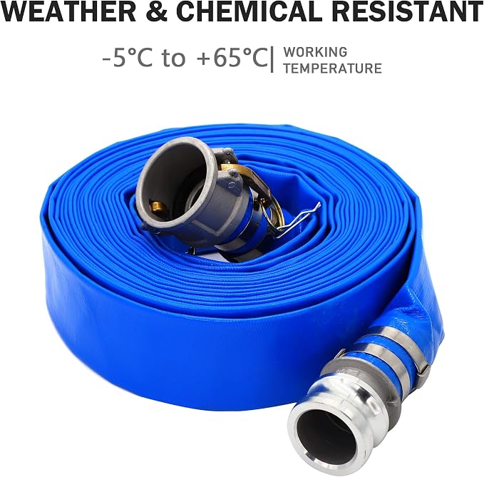 DAVCO 1.5" ID × 100 ft Pool Backwash Hose, Heavy Duty Reinforced Blue PVC Lay - Image 4