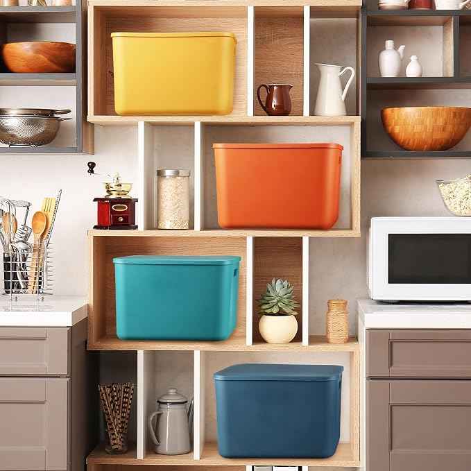 Hoolerry 8 Pieces Colorful Storage Bins