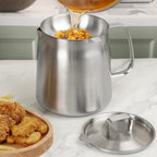 50oz 304 Stainless Steel Oil Filter Pot, Heavy Duty Bacon Grease Container & - Image 8