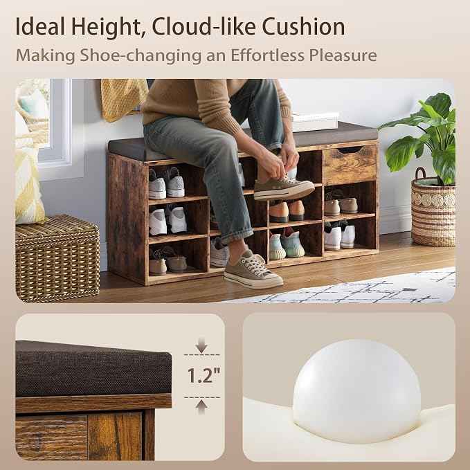 DINZI LVJ Shoe Storage Bench