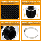 PTNHZ Universal Balck 2.5" 63mm High Flow Cold Air Intake Cone Air Filter Power - Image 3