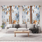 Fall Blue Maple Window Curtains 72 Inch Long 2 Panel Set, Rod Pocket Long - Image 7