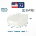 Hudson Exchange 24x17x11" Jumbo Plastic Stackable Storage Bin and Hanging