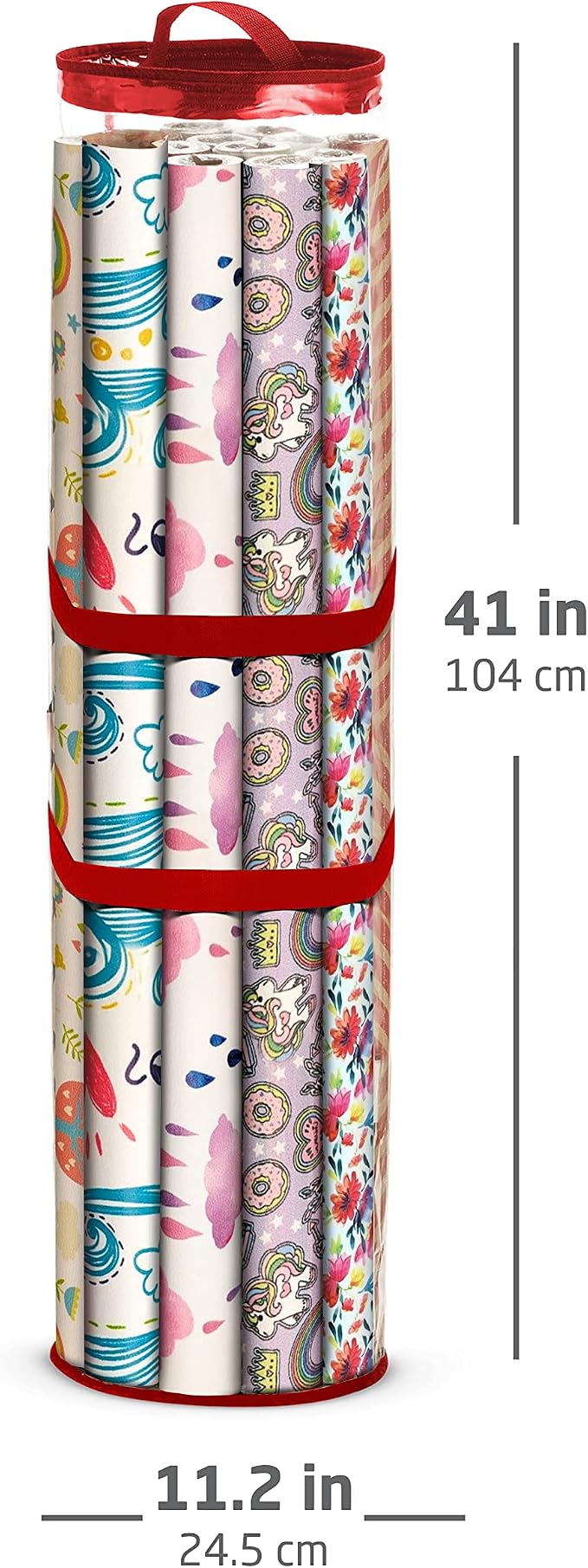 ZOBER Round Christmas Gift Wrapping Paper Organizer Storage - Image 6