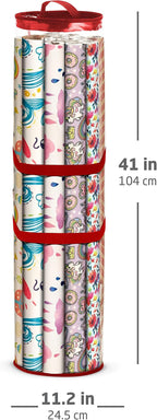 ZOBER Round Christmas Gift Wrapping Paper Organizer Storage - Image 6