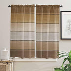 Vintage Brown Gradient Wood Grain Window Valance Curtains, Farmhouse Wood Barn - Image 7