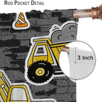 Kids Construction Excavator Window Curtains - Image 6