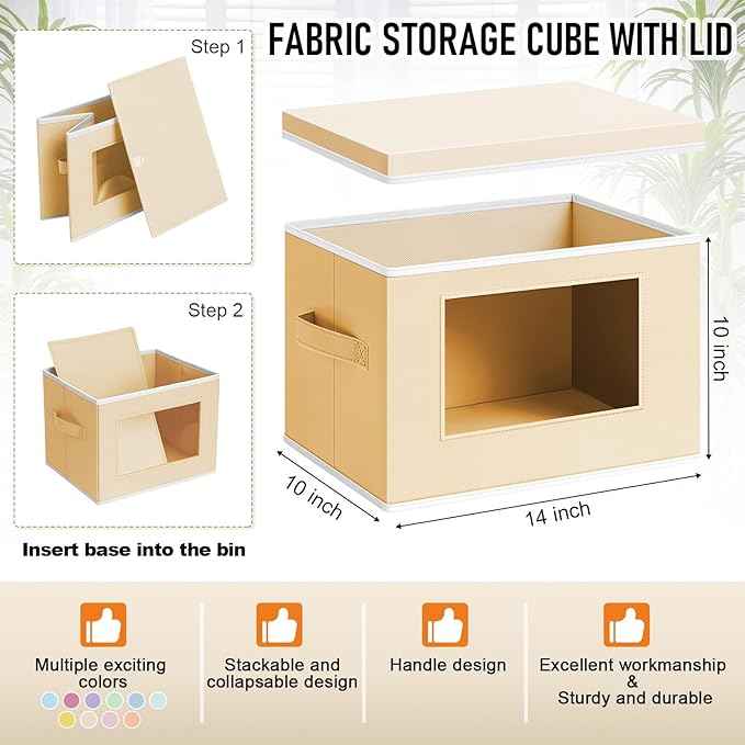 10 Pcs Fabric Storage Bins