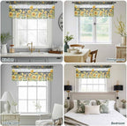 Summer Floral Sheer Valance Curtains, Watercolor Sunflower Eucalyptus Leaves - Image 9
