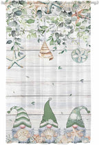Sheer Curtains 84 Inches Long, Coastal Eucalyptus Leaf Semi Sheer Curtains by Unknown