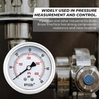 0-60 Psi Glycerin Liquid Filled Low Pressure Gauge, 2.5" Dial Size, 1/4" G Back - Image 4