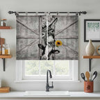 Funny Farm Animals Kitchen Curtains 45 Inch Length, Short Cafe Window Curtains - Image 3