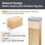 Ezprotekt 8 Pcs Rectangle Grey Felt Chair Leg Floor Protectors