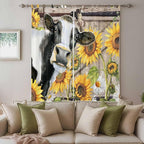 Retro Farmhouse Flower Living Room Curtains 96 Inch Length, Window Curtains Tab - Image 3