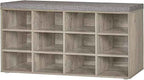 DINZI LVJ Shoe Bench, 12 Cubbies Shoe Organizer