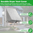 Dryer Vent Cover Outside 3 Inch with Mesh & Cushioned Flap,304