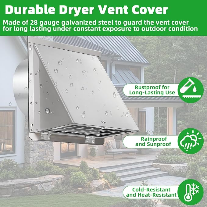 4 Inch Dryer Vent Cover Outside - Image 5