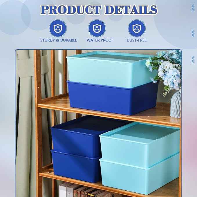 Menkxi 6 Pcs Large Plastic Storage Bins