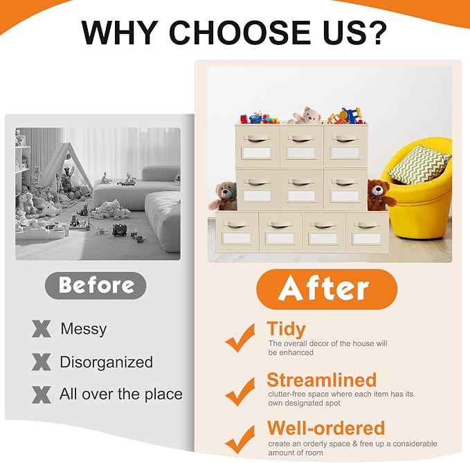10 Pcs Fabric Storage Cubes