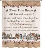 Farmhouse Sheer Curtains 63 Inch Length Country Star Barn Berry Brown Wood - Image 6