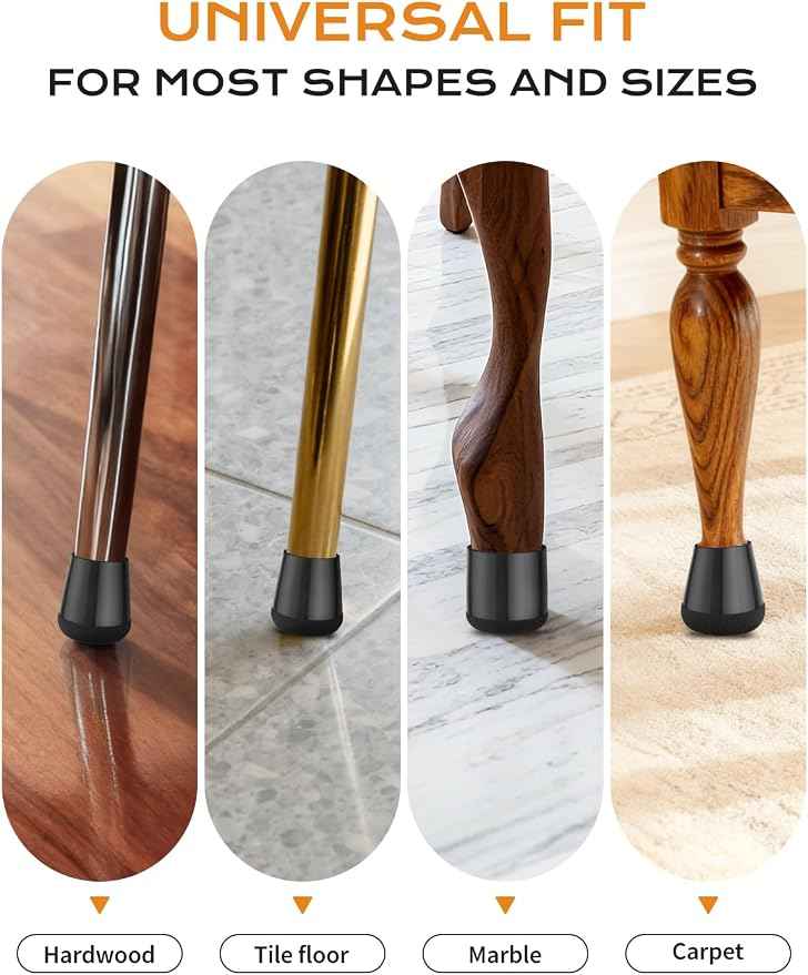 24 PCS Silicone & Felt Chair Leg Floor Protectors