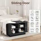 63" W Small Shoe Storage Bench, Shoe Bench Entryway