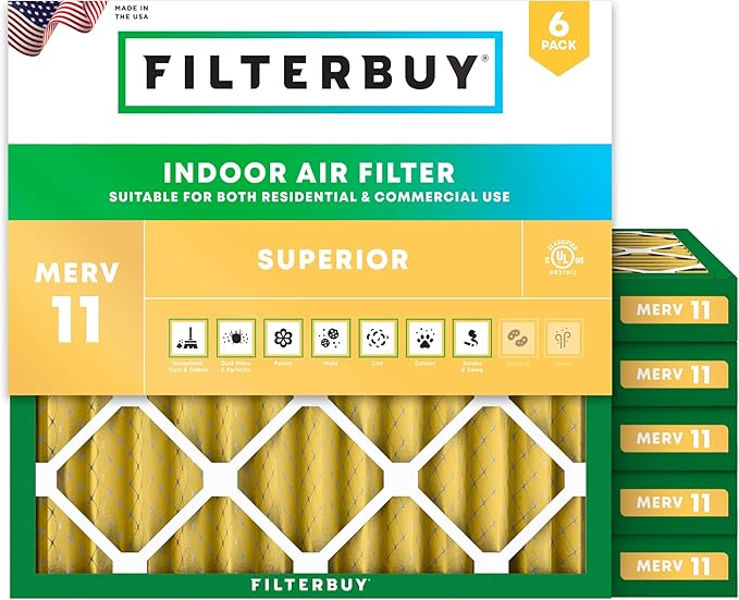Filterbuy 10x10x2 Air Filter MERV 11 Superior Pet & Allergy Defense, by Filterbuy