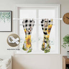 Sunflowers Kitchen Curtains 45 Inch Length, Short Cafe Window Curtains Tab Top - Image 5