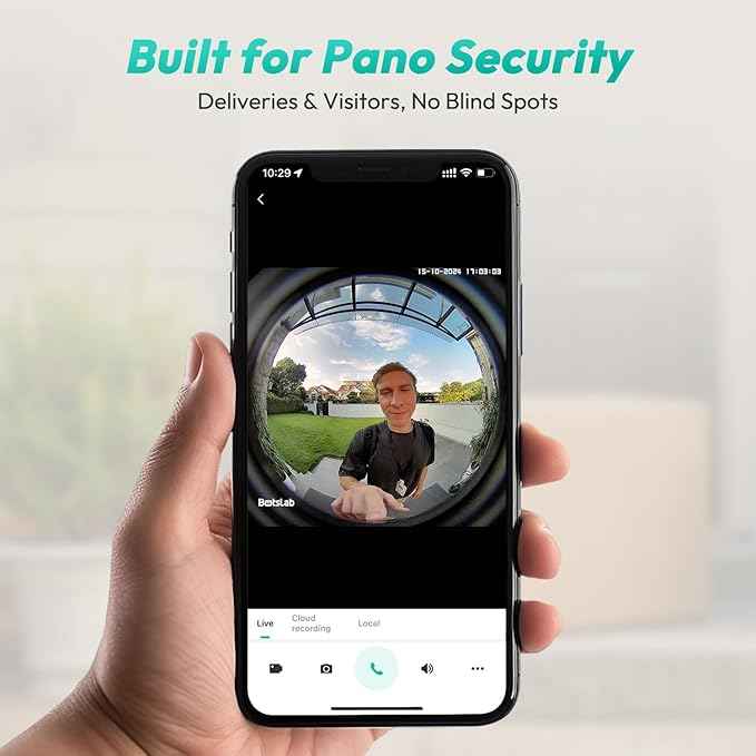 BOTSLAB Doorbell Camera Wireless, 5MP Video Doorbell, 180°Panoramic View