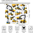 Kids Construction Equipment Window Curtains, Excavator Tractor Tow Truck Rod - Image 4