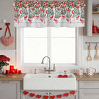 Poinsettia Berry Valance Curtains - Image 4