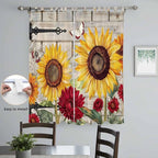 Red Yellow Sunflowers Living Room Curtains 96 Inch Length, Window Curtains Tab - Image 4