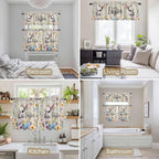 Easter Grey Bunny Kitchen Curtains Set 3 Piece - Image 4