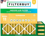 Filterbuy 25x25x2 Air Filter MERV 11 Superior Pet & Allergy Defense, by Filterbuy