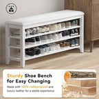 Shoe Bench Storage Rubberwood