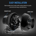 iPower 4 Inch 195 CFM Inline Fan, Air Circulation Vent Blower, Air Carbon - Image 3