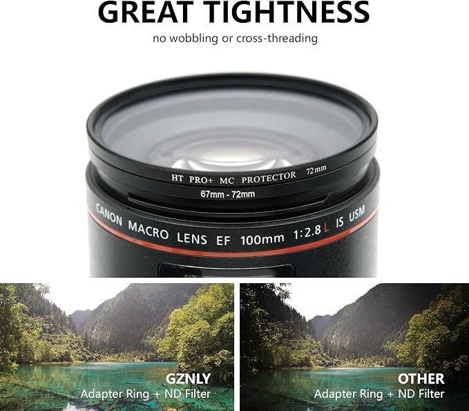 55mm to 82mm Step-up Adapter Rings Filter Adapter Black Metal Step Down Filter - Image 6
